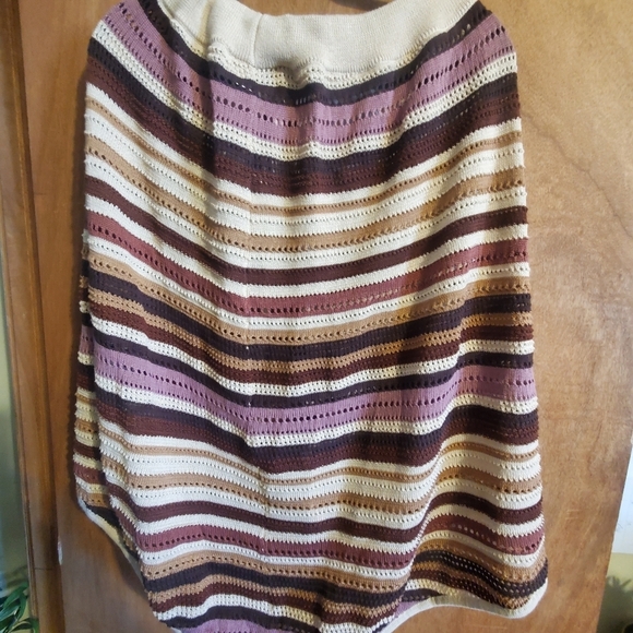 MAEVE BY ANTHROPOLOGIE. ONE SIZE BROWN STRIPE BEACH WRAP SKIRT. Nwt - Picture 7 of 7